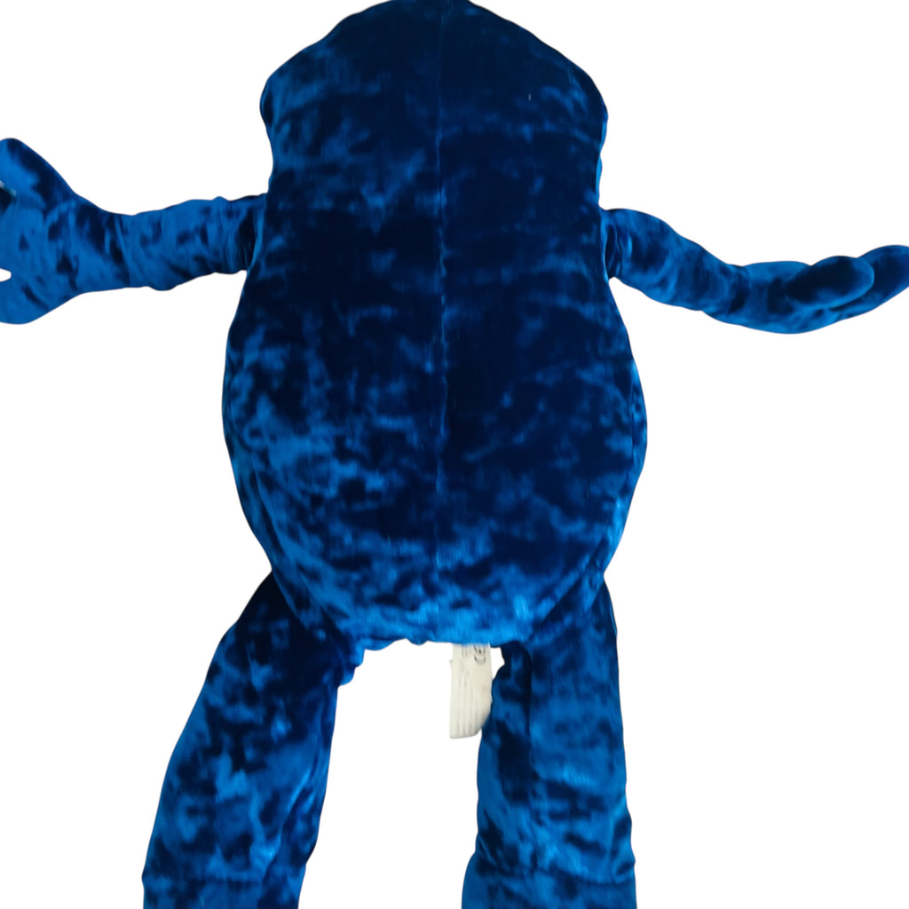 Vintage Commonwealth Velvet Blue Frog Stuffed Animal Plush
