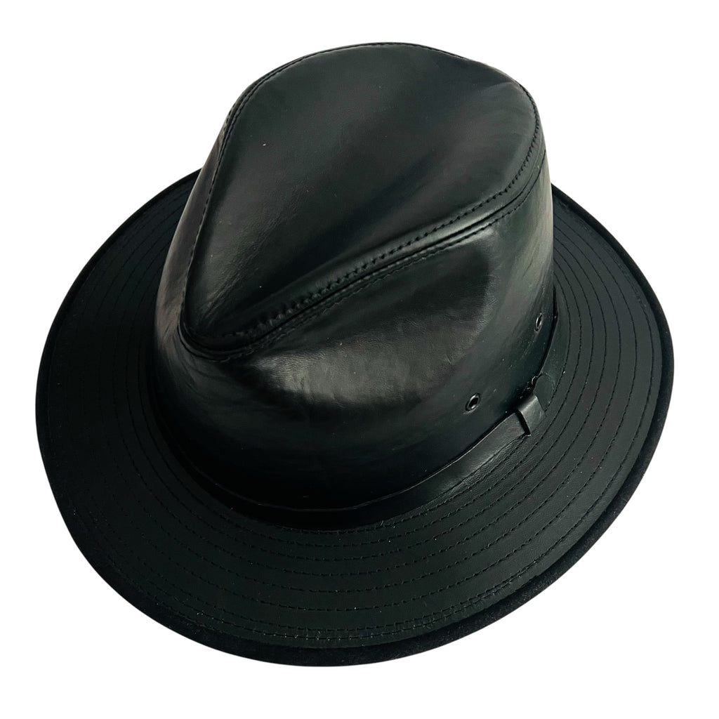 Vintage Wilsons Leather Fedora Hat Genuine Leather Hat Made in U.S.A.