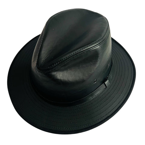 Vintage Wilsons Leather Fedora Hat Genuine Leather Hat Made in U.S.A.