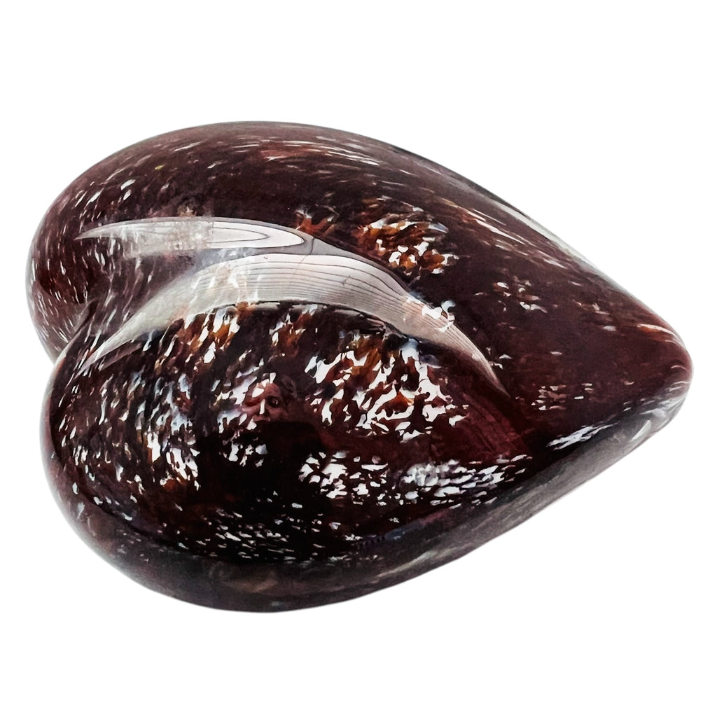 Vintage Heart Shape Art Glass Paperweight