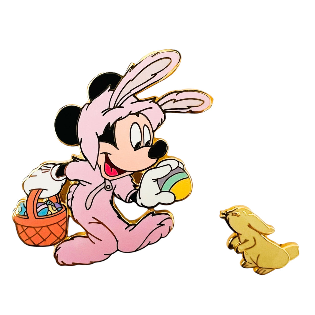 Disney Easter Mickey Mouse in a Bunny Suit Disneyland Resort Pin Set