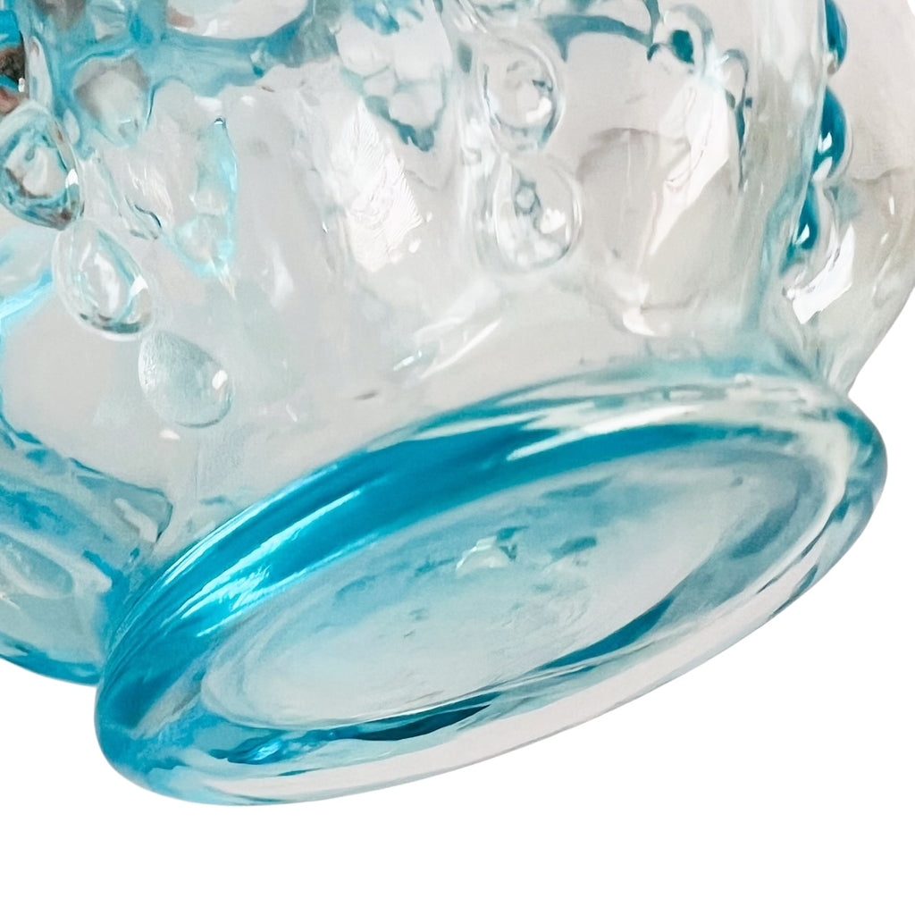 Vintage Fenton Aqua Blue Opalescent Melon Beaded Vase