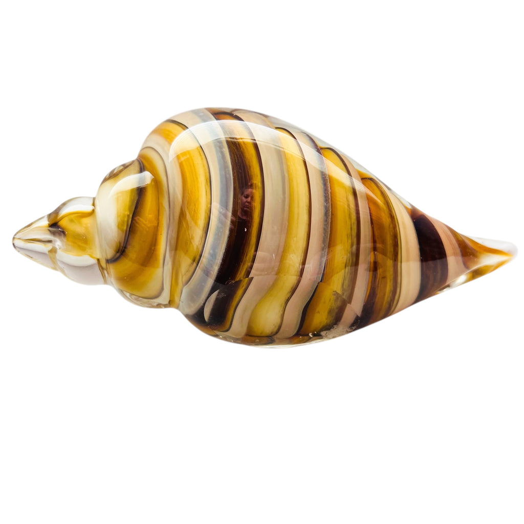 Art Glass Conch Shell Sculpture Paperweight