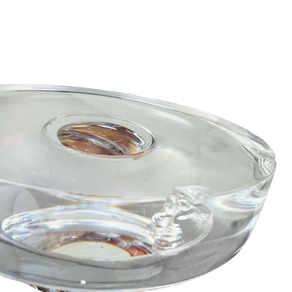 Steuben Crystal Braided Twist Candlestick Candleholder-A Pair -Damaged