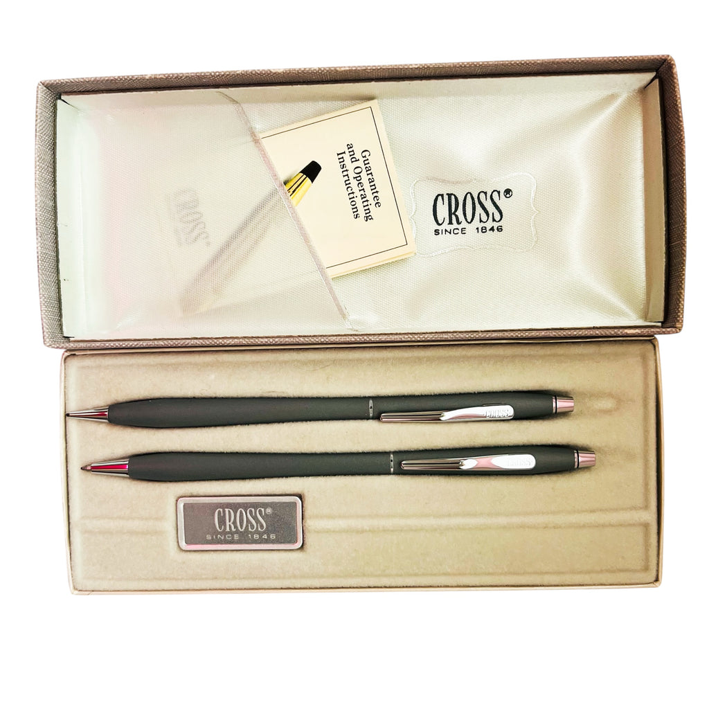 Vintage CROSS Grey Ball Pen And Pencil 2101 Set