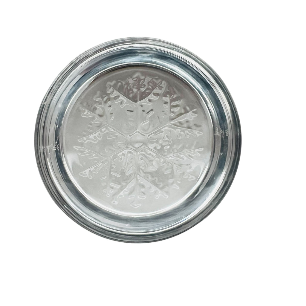 Vintage Snowflake Glass Holiday Paperweight