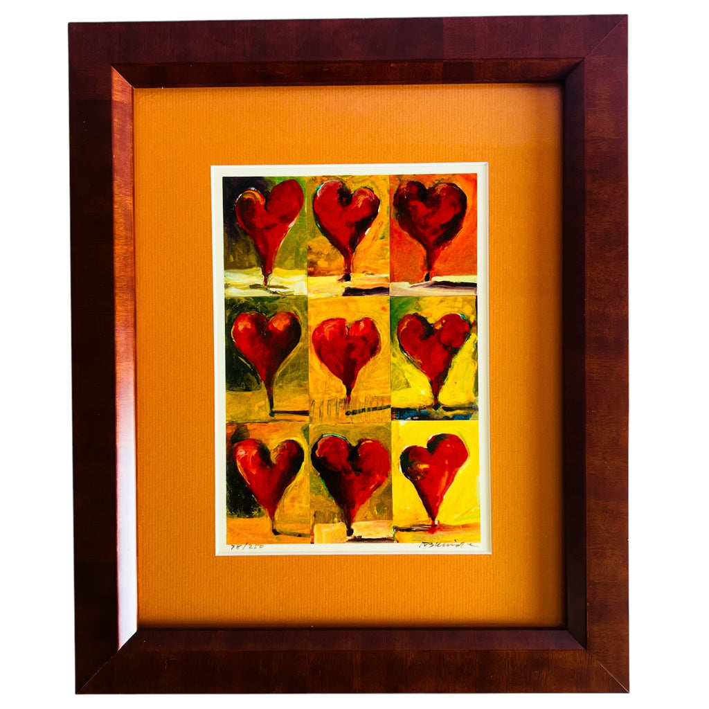 Vintage Robert Burridge Studio Heart Signed Art Wood Framed