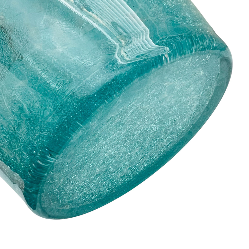 Glas BH Karcag Hungary Handmade Handcut Crackle Veil Glass Vase