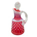 Vintage Cranberry Opalescent Hobnail Cruet With Stopper