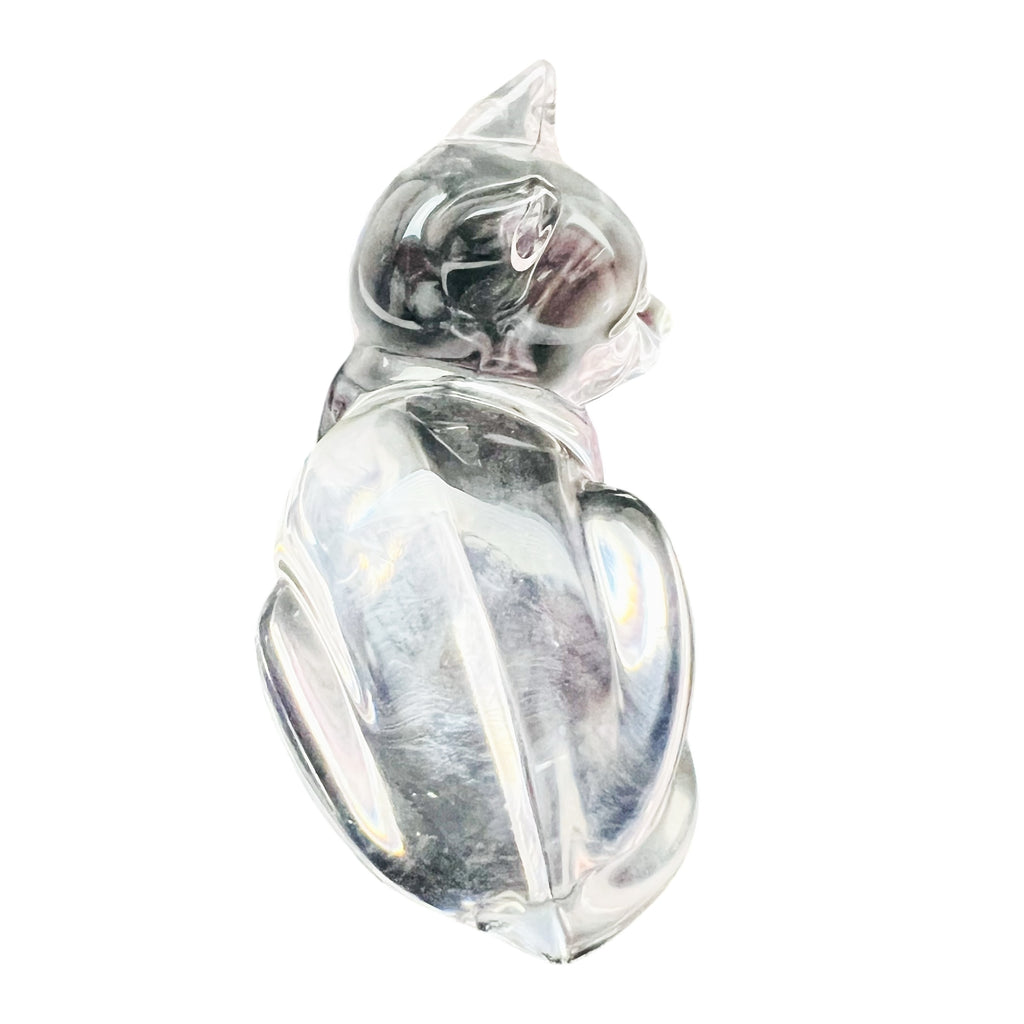 Princess House Crystal Glass Cat Paperweight Figurine