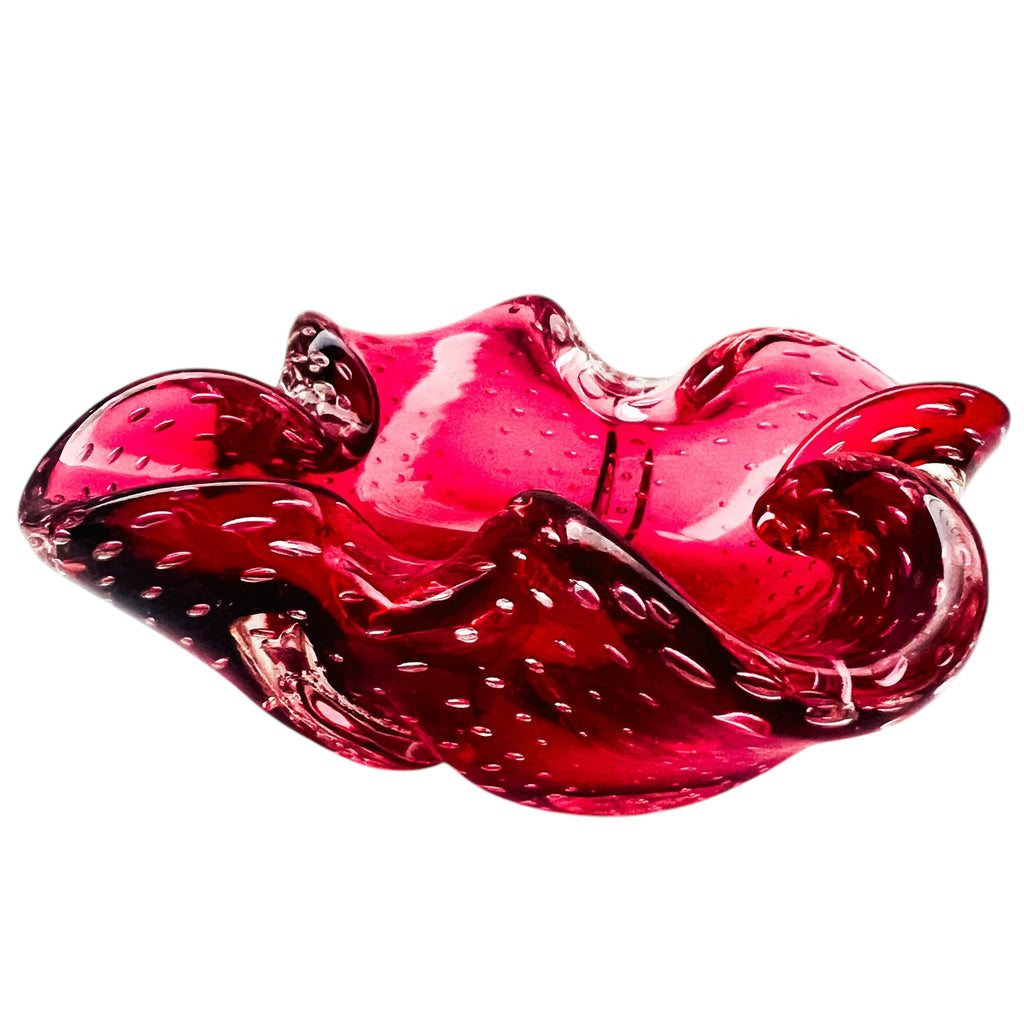 Vintage Murano Art Glass Air Bubbles Bowl Ashtray
