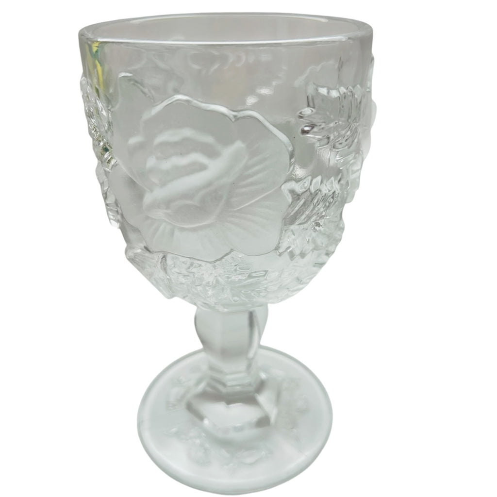 Madonna Inn Wild Rose Clear Glass Goblet Glass