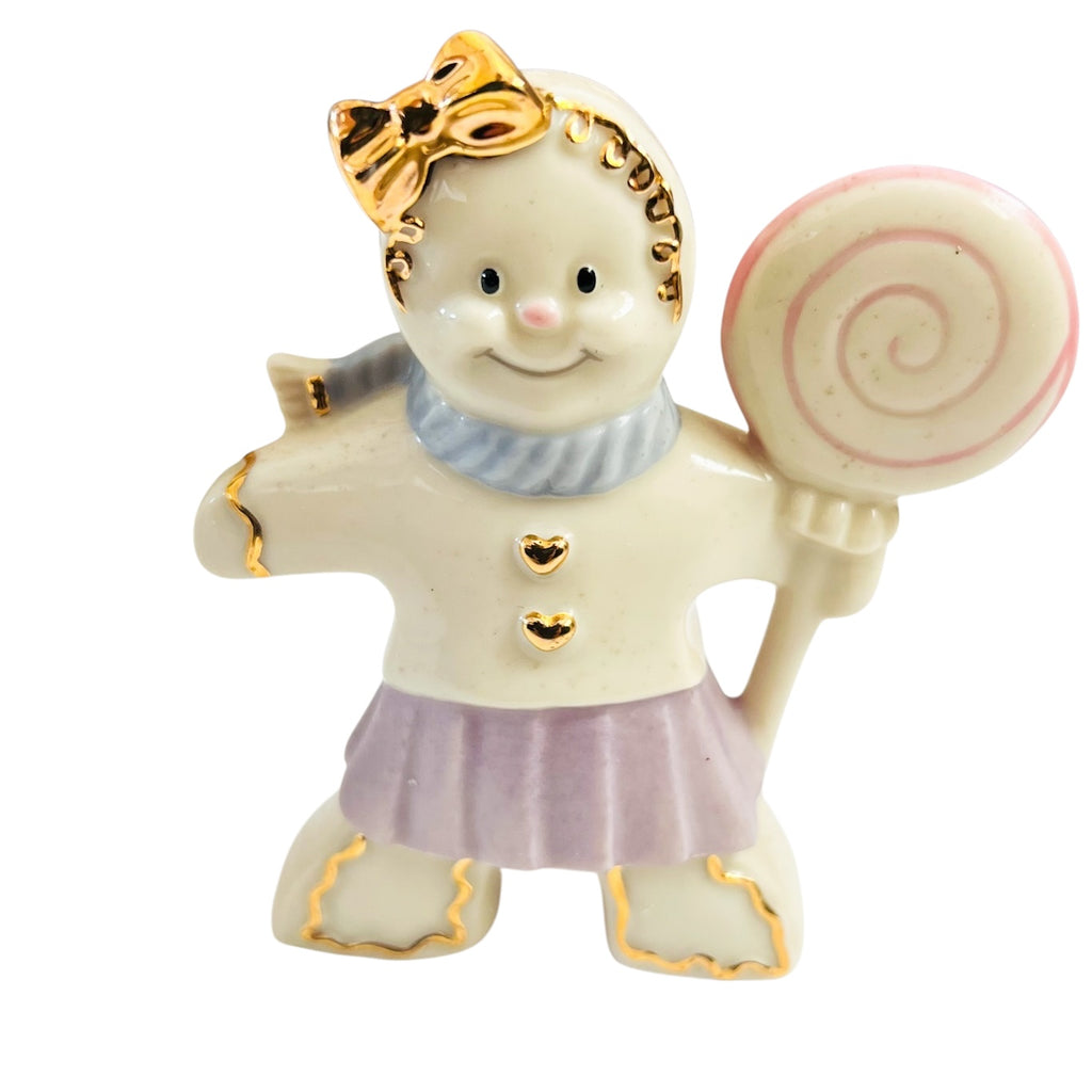 Lenox Gingerbread Lollipop Candy cane Boy & Girl Salt and Pepper Set