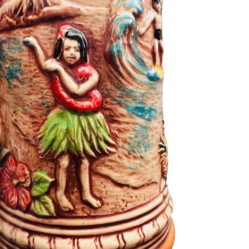 Vintage Aloha Hawaii Tiki Islands Hula Girl Souvenir Stein 3D Mug