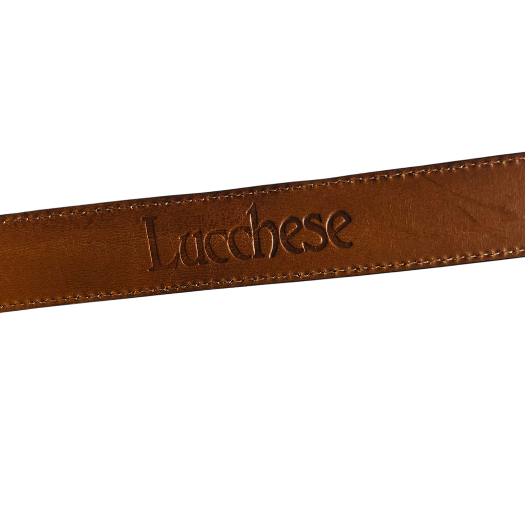 Vintage Lucchese Classic Black Metal Buckle Belt