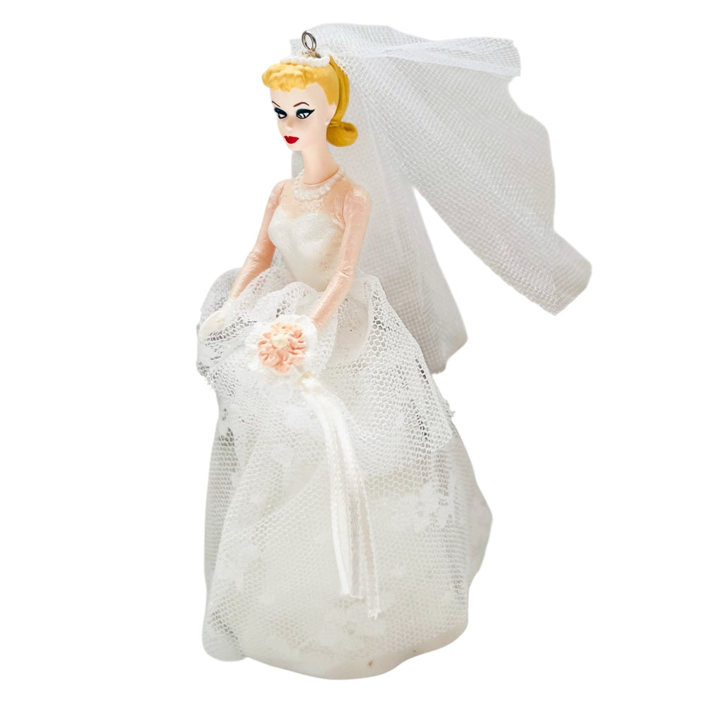 Vintage 1997 Barbie Wedding Day Bride Hanging Xmas Ornament Cake Topper