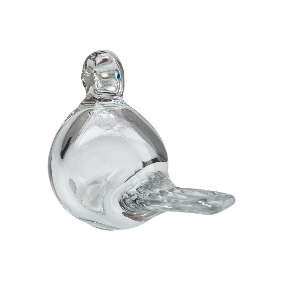 Vintage KONSTGLAS Sweden Clear Glass Bird Figurine Paperweight