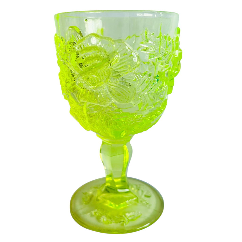 Madonna Inn Wild Rose Yellow Goblet Drinking Glass