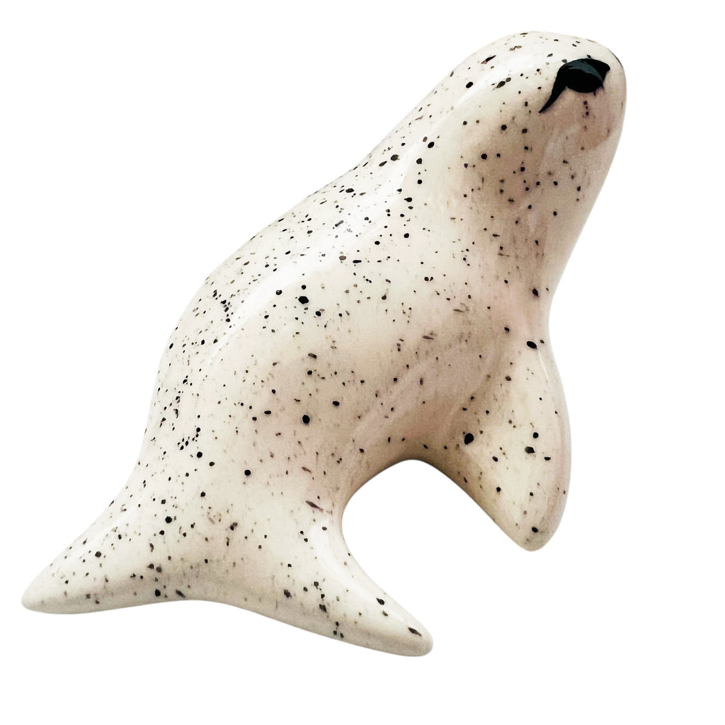 Vancouver Canada White and Black Ceramic Seal Figurine