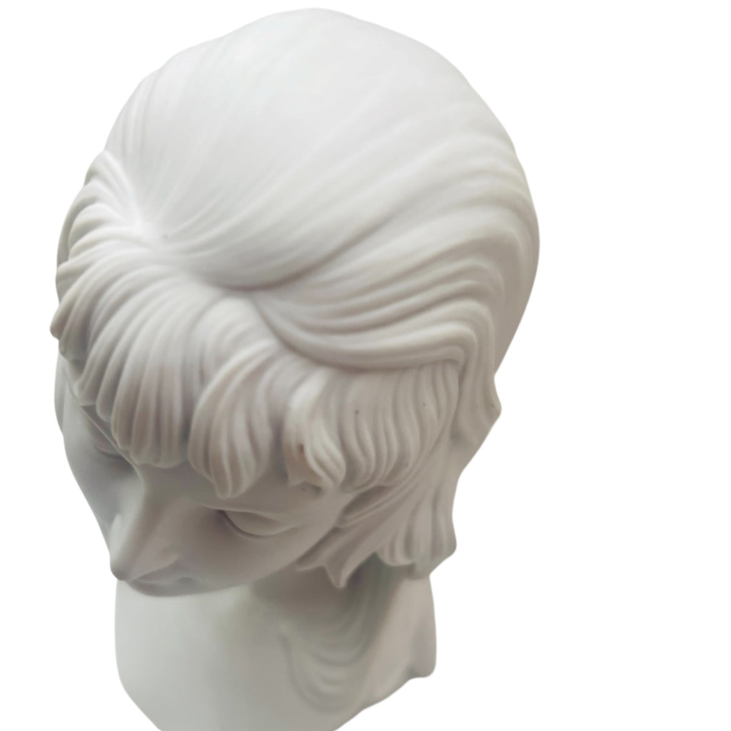 Vintage Bright View White Ceramic Female Bust Signed 1971 Sculpture