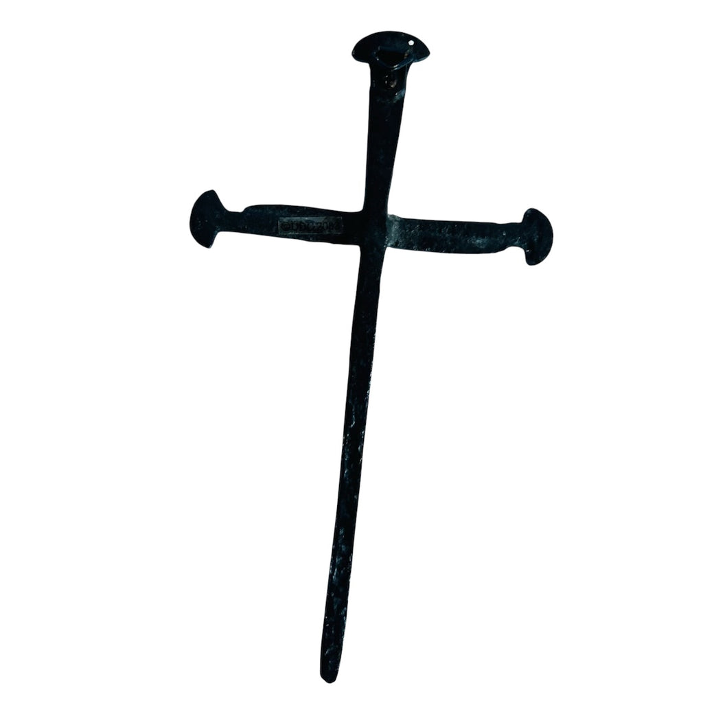 Vintage Cross Of Nails Rustic Metal Wall Hanging
