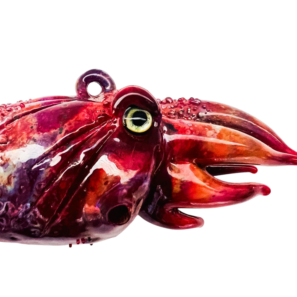 Squid Hand Blown Art Glass Pended Figurine