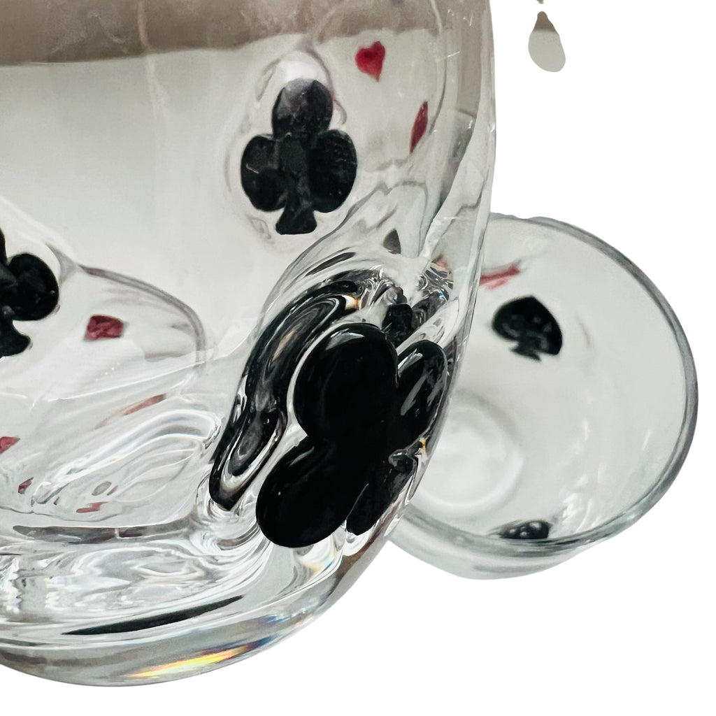 Vintage MCM Playing Card Suit Glasses Set