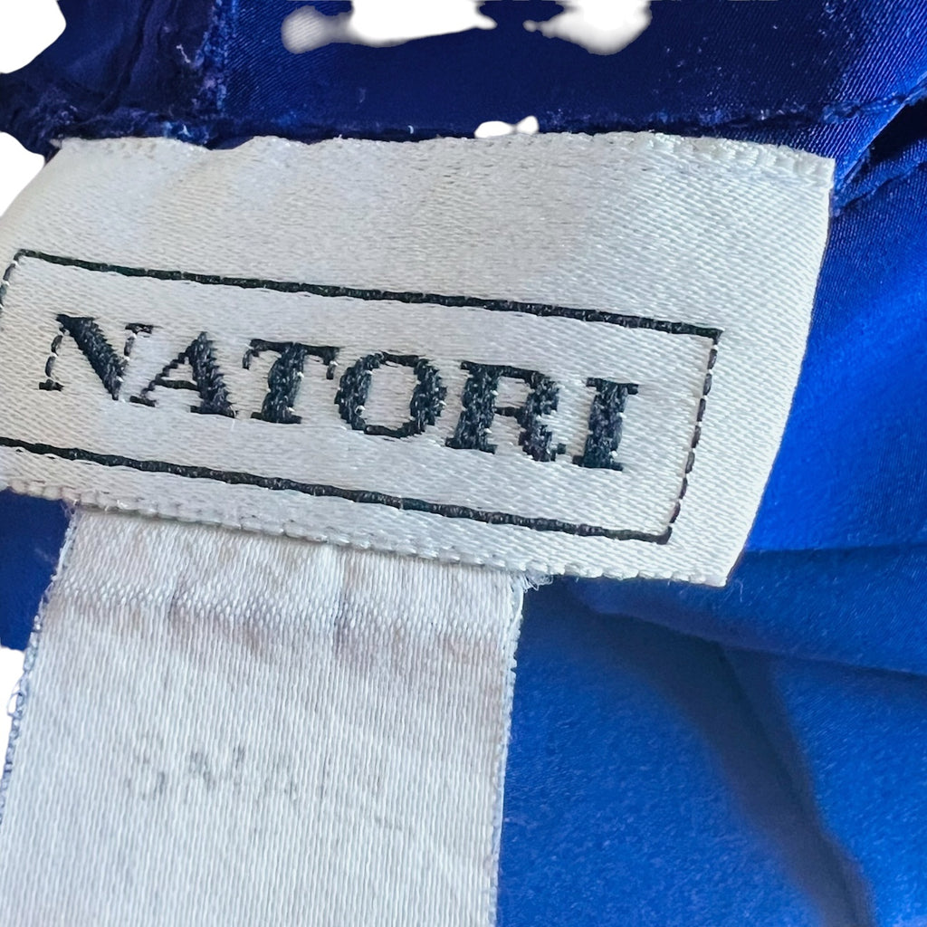 Vintagee Natori Cobalt Blue Slip Nightie Lingerie Dress