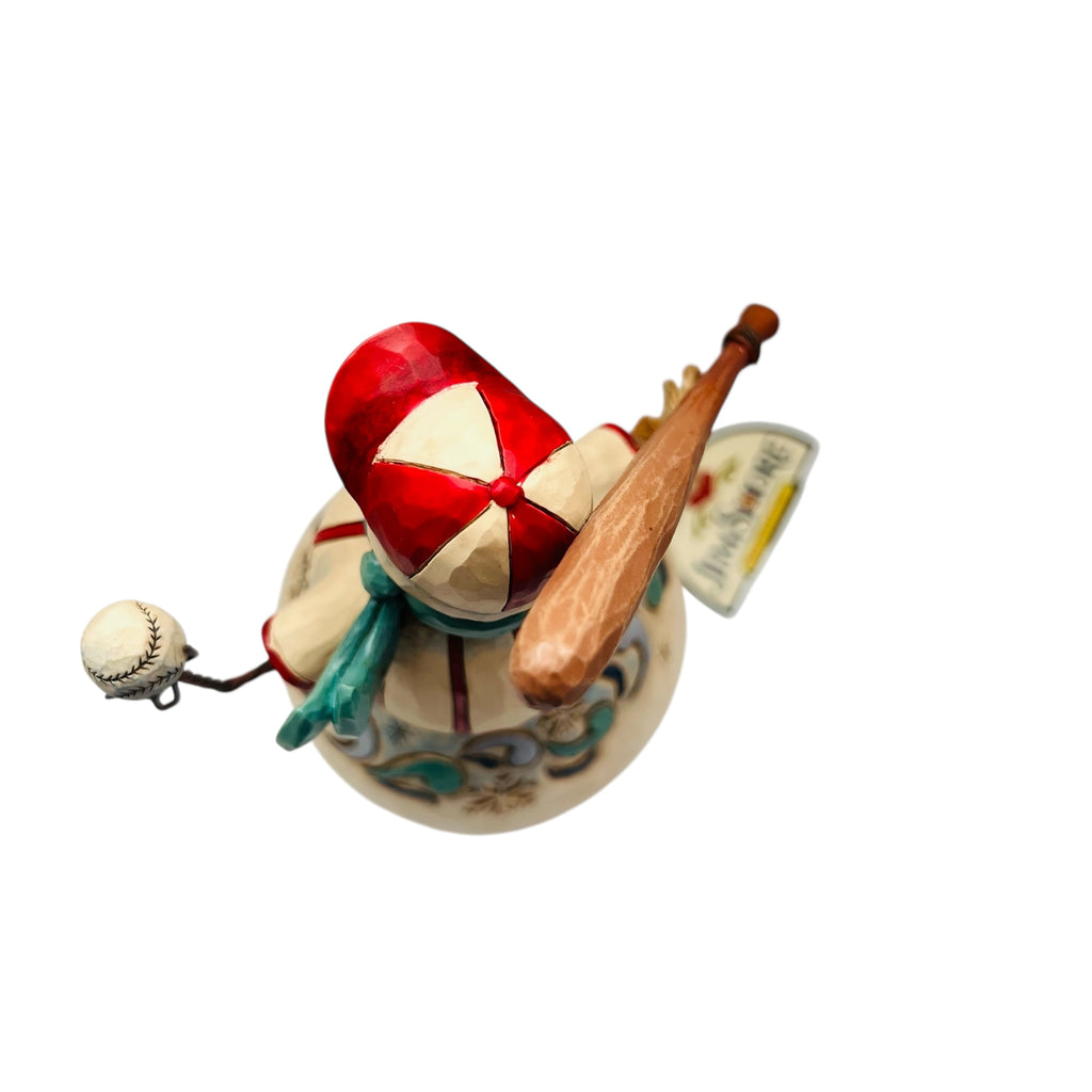 Jim Shore Baseball Snowman Three Balls, No Strikes Figurine