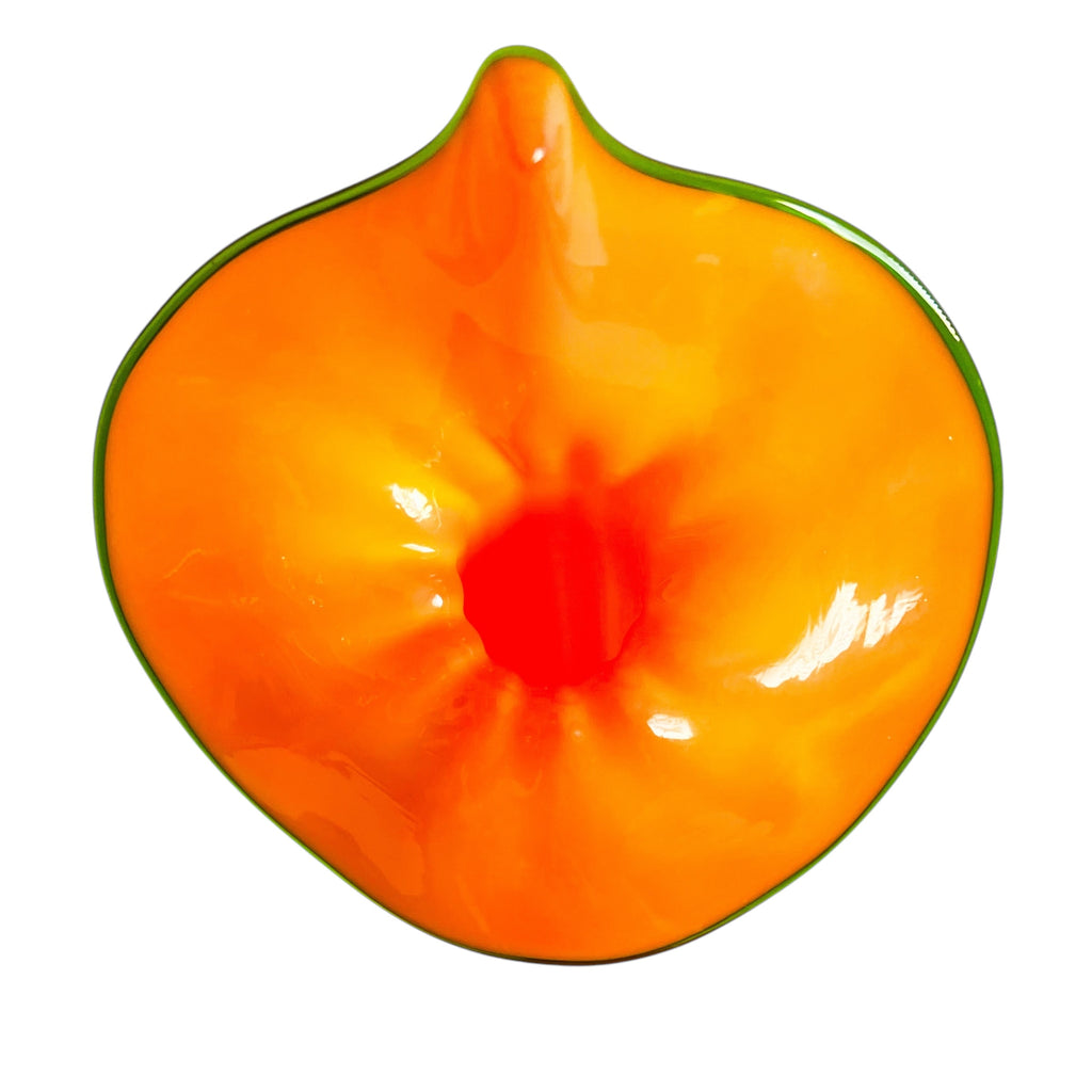 Vintage Jack The Pulpit Orange Art Glass Vase