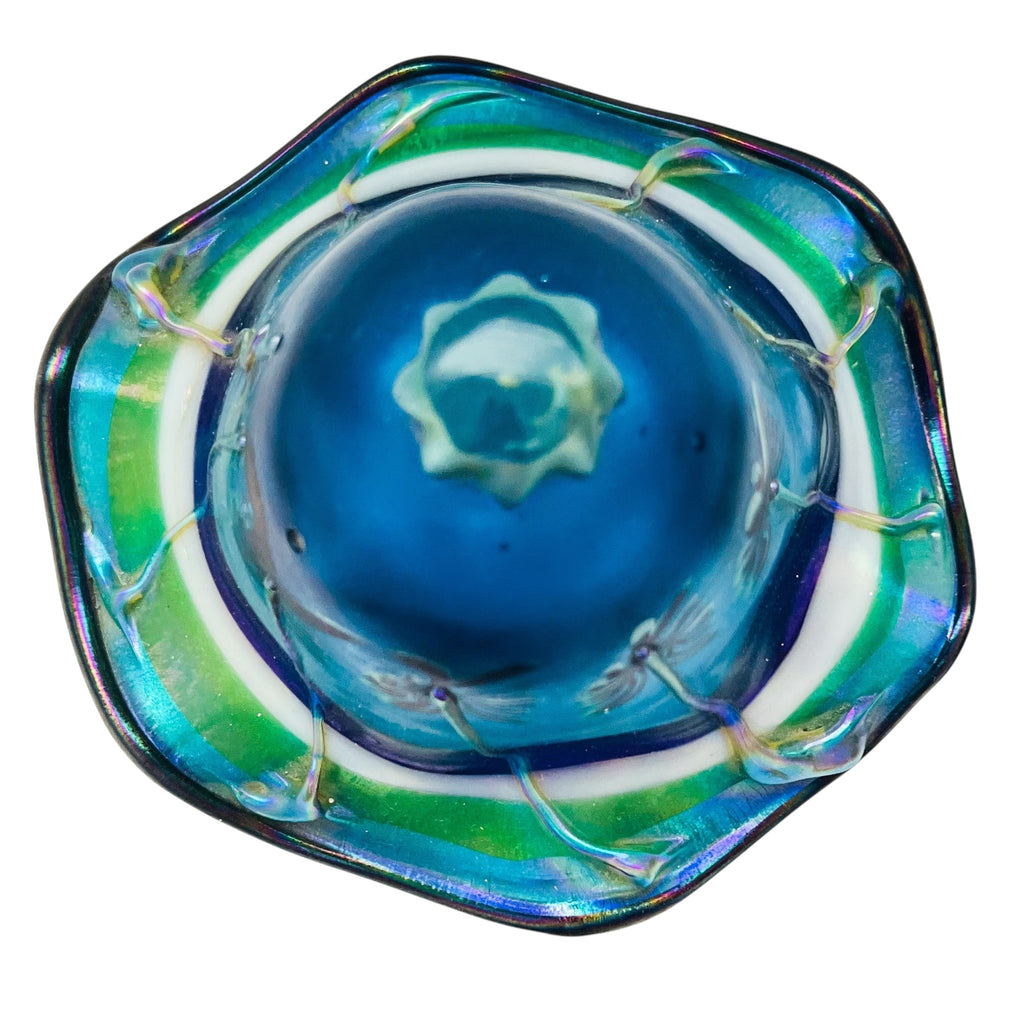 Vintage Carl Radke Art Glass Hand Blown Palm Trees Lamp Shade