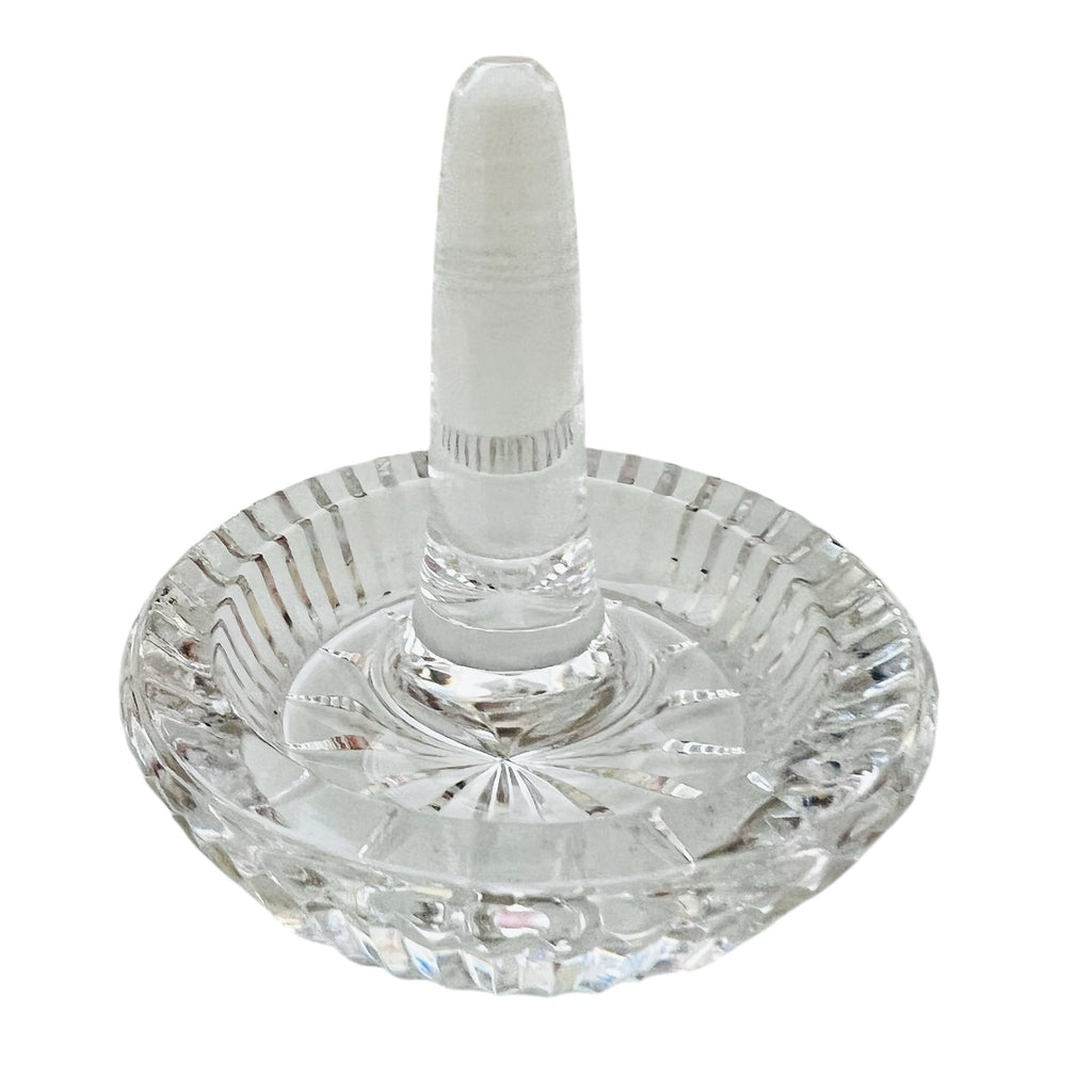 Vintage Waterford Clear/Frosted Glass Jewelry Ring Holder