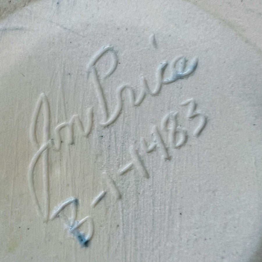 Vintage Studio Pottery Jon Price Crystalline Glaze Dark Blue Vase