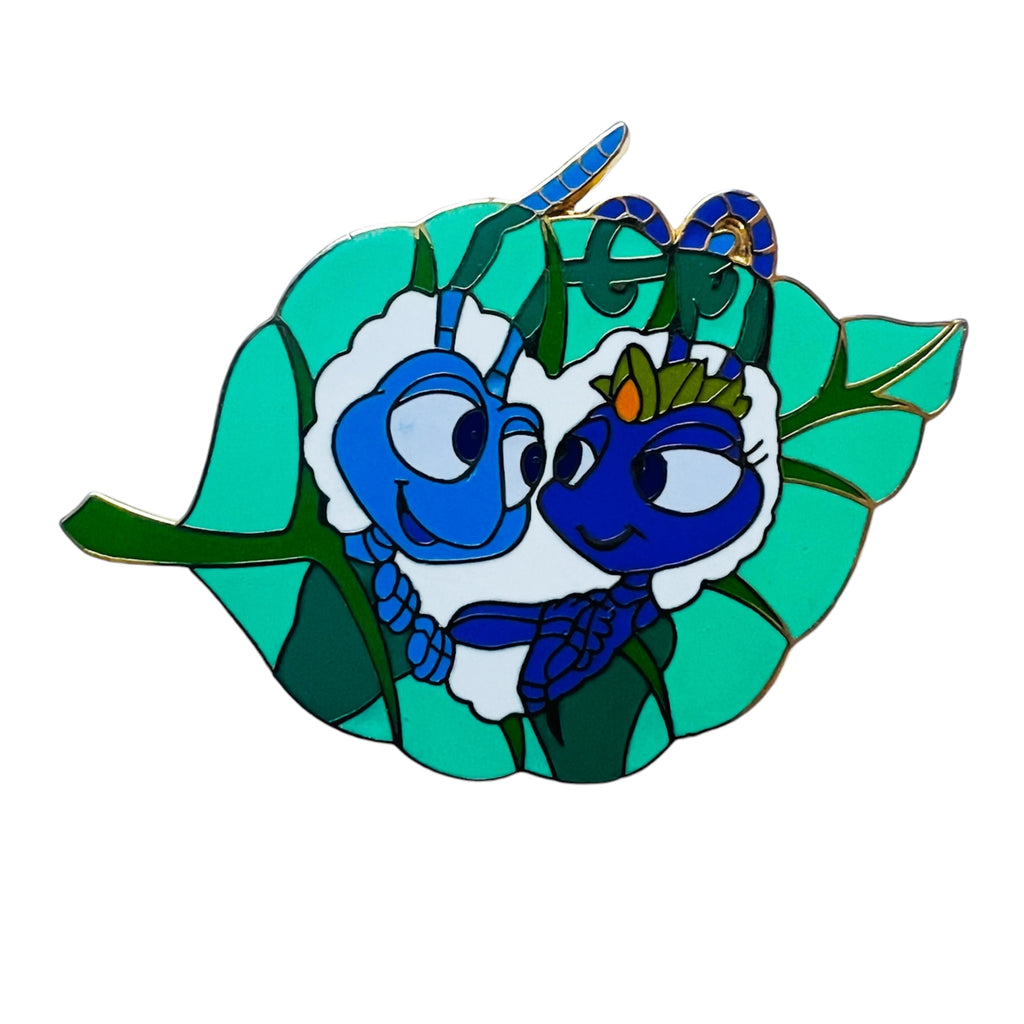 Disney Pixar A Bug's Life Flik and Atta in Heart Leaf Pin