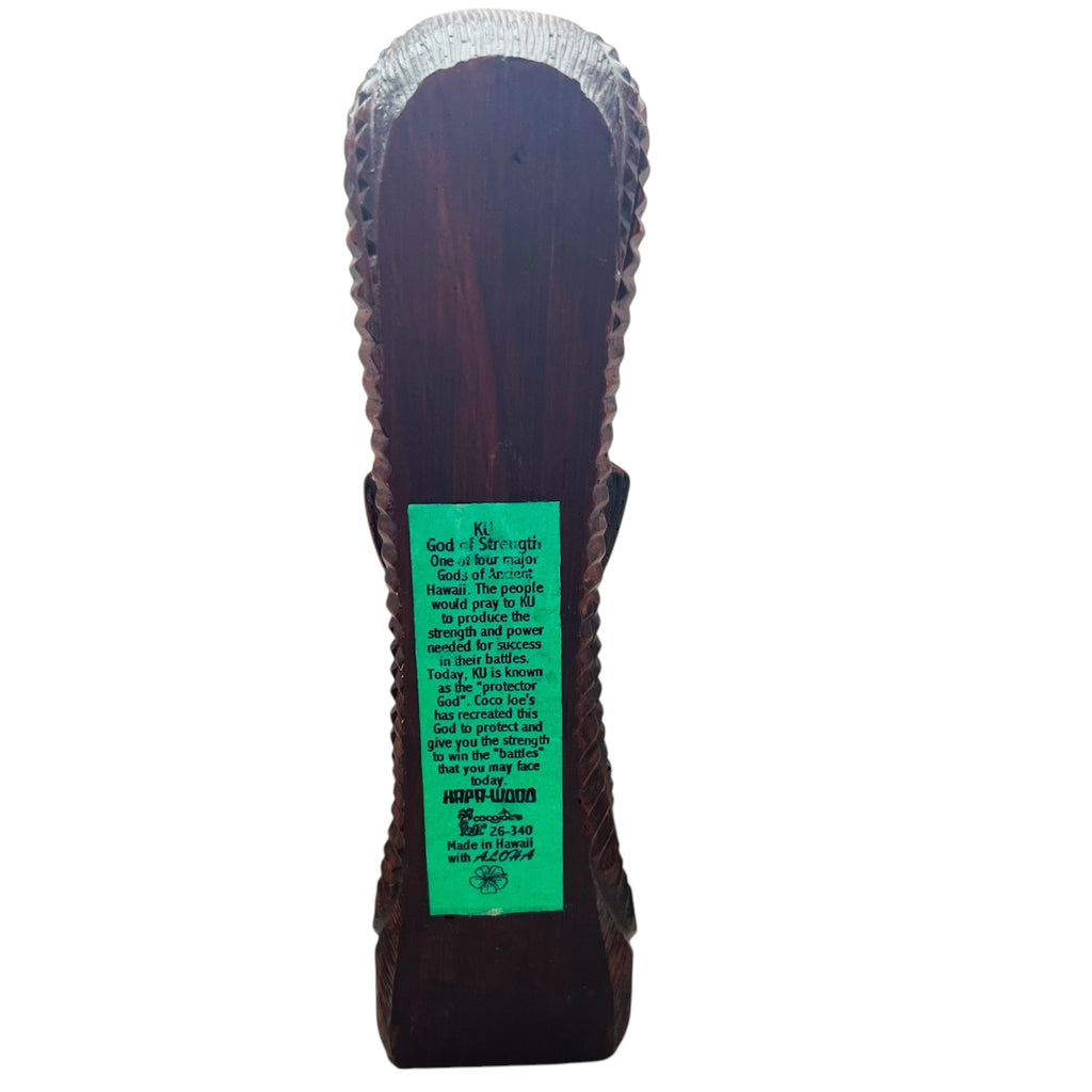 Vintage Coco Joe's Kane Tiki God of Health Happiness Hawaii Hapa Wood Figurine