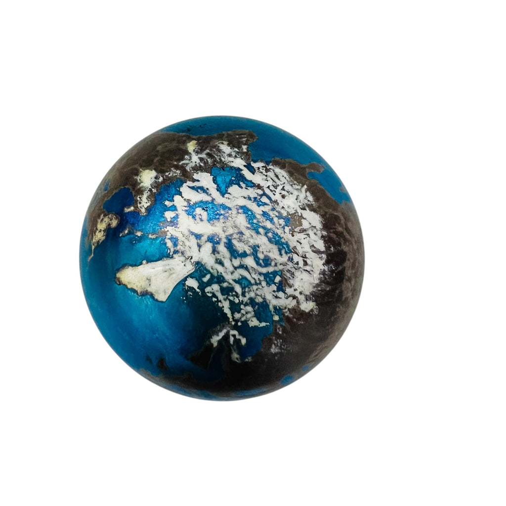 Vintage 1999 Lundberg Studios Art Glass World Signed Globe Paperweight
