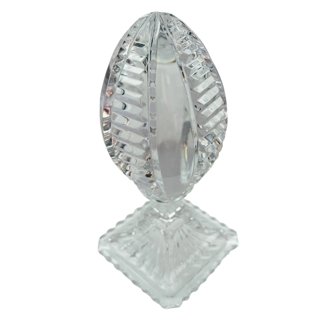 Hand Cut Lead Crystal Pedestal Egg Paperweight