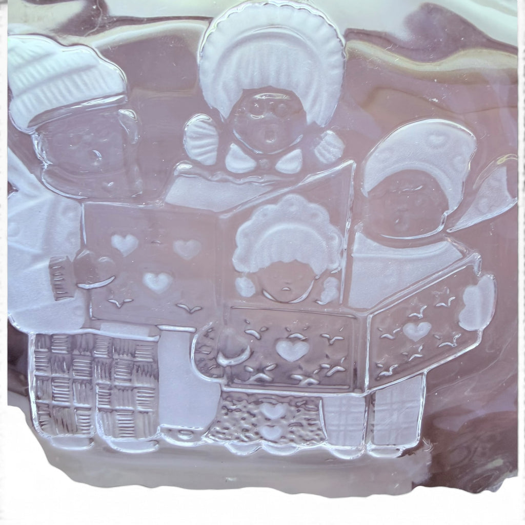 Mikasa Carolers Sweet Dish Clear Glass Frosted Candy/ Serving Holiday Dish
