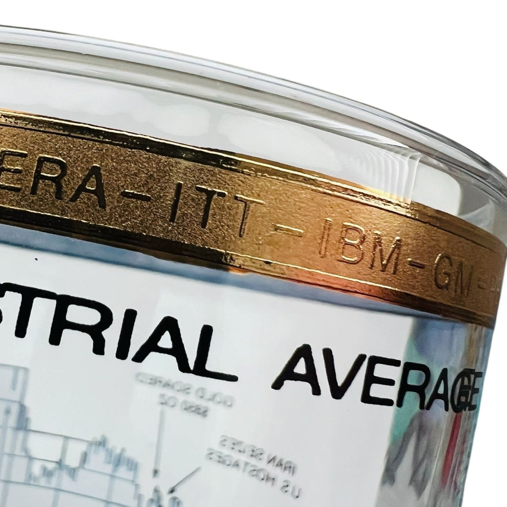 Vintage Cera 10 Year Dow Jones Industrial Average Glass Cup (1958-1968)