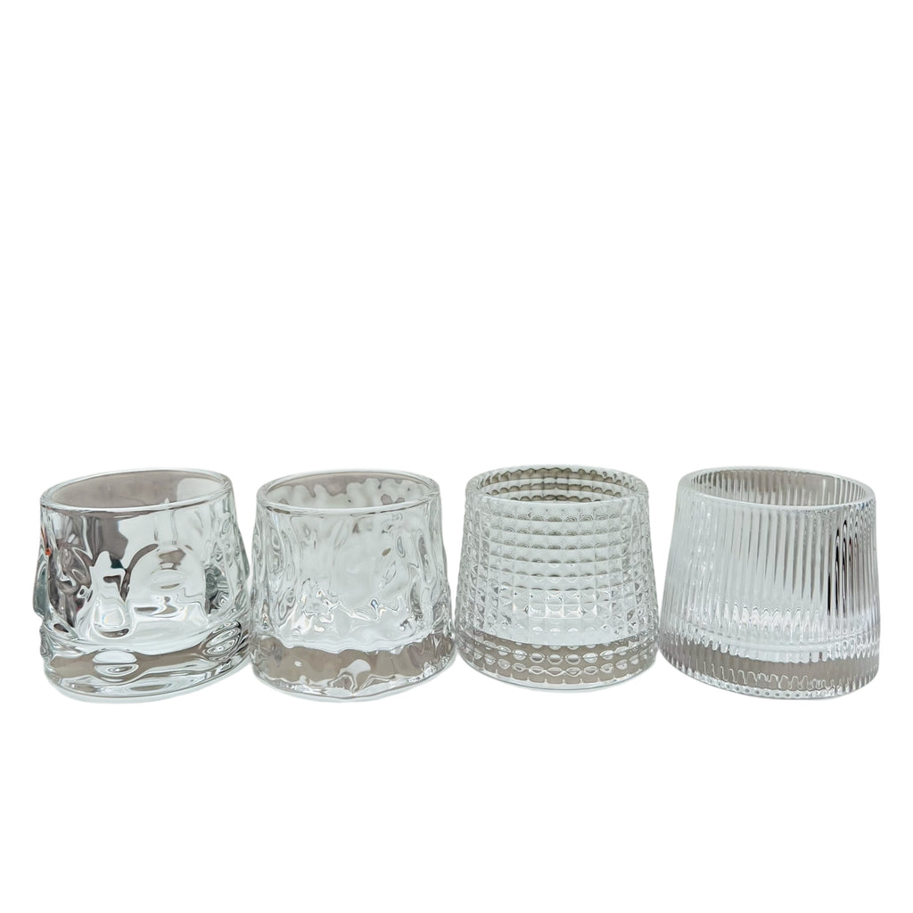 Whiskey Clear Textured Glass Set of Four