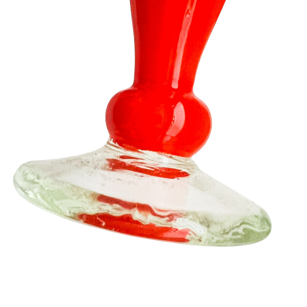 Vintage Jack The Pulpit Orange Art Glass Vase