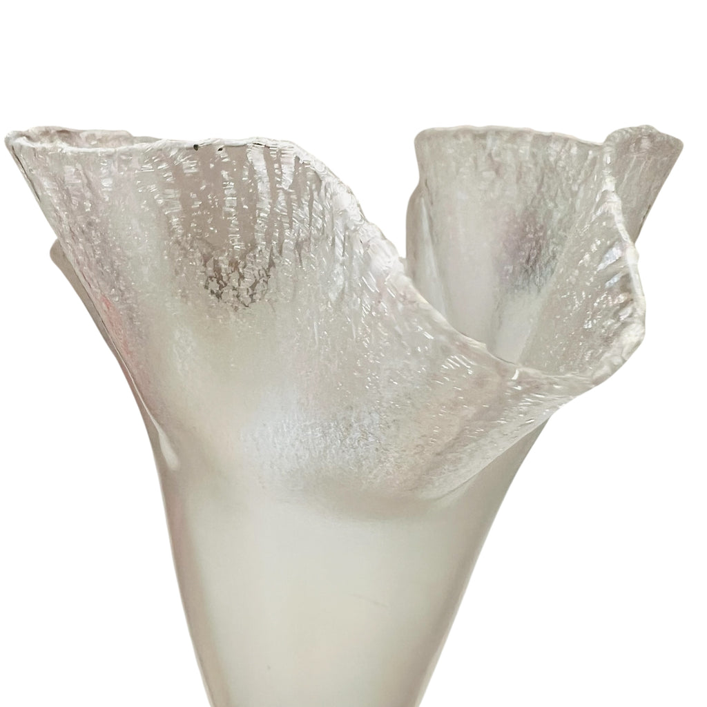 Vintage Steuben Verre de Soie Iridescent Art Glass Fan Vase