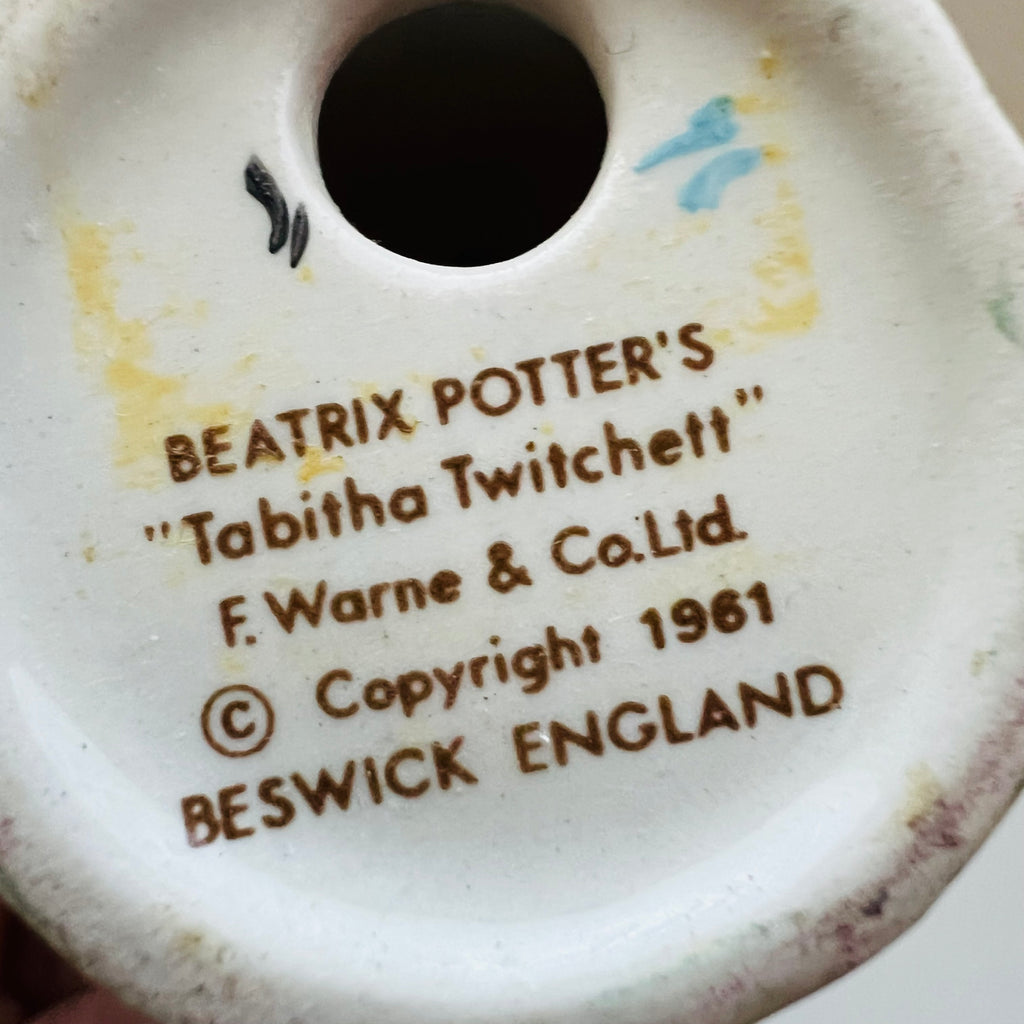 Beatrix Potter Bestwick Tabitha Twitchett F Warner and Figurine
