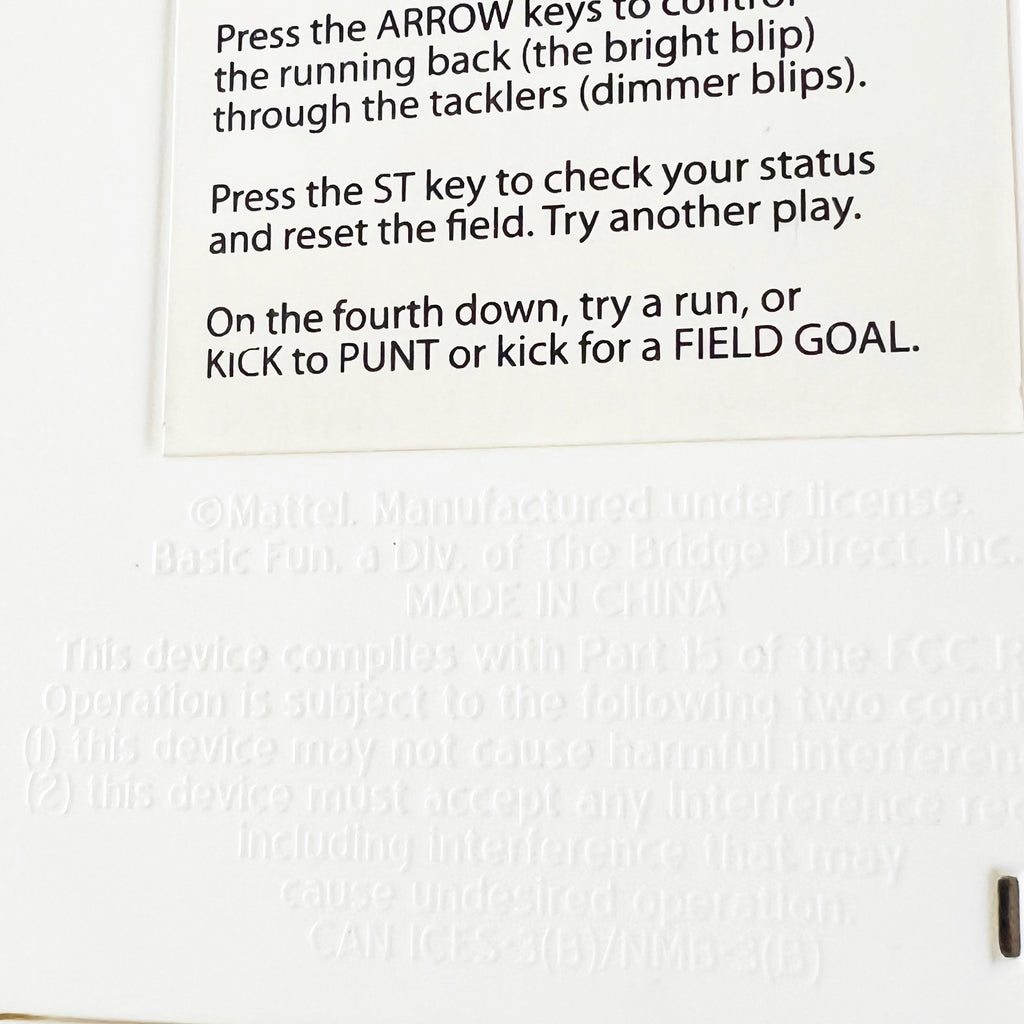 Vintage Mattel Handheld Electronic Football Game with Sounds & Lights