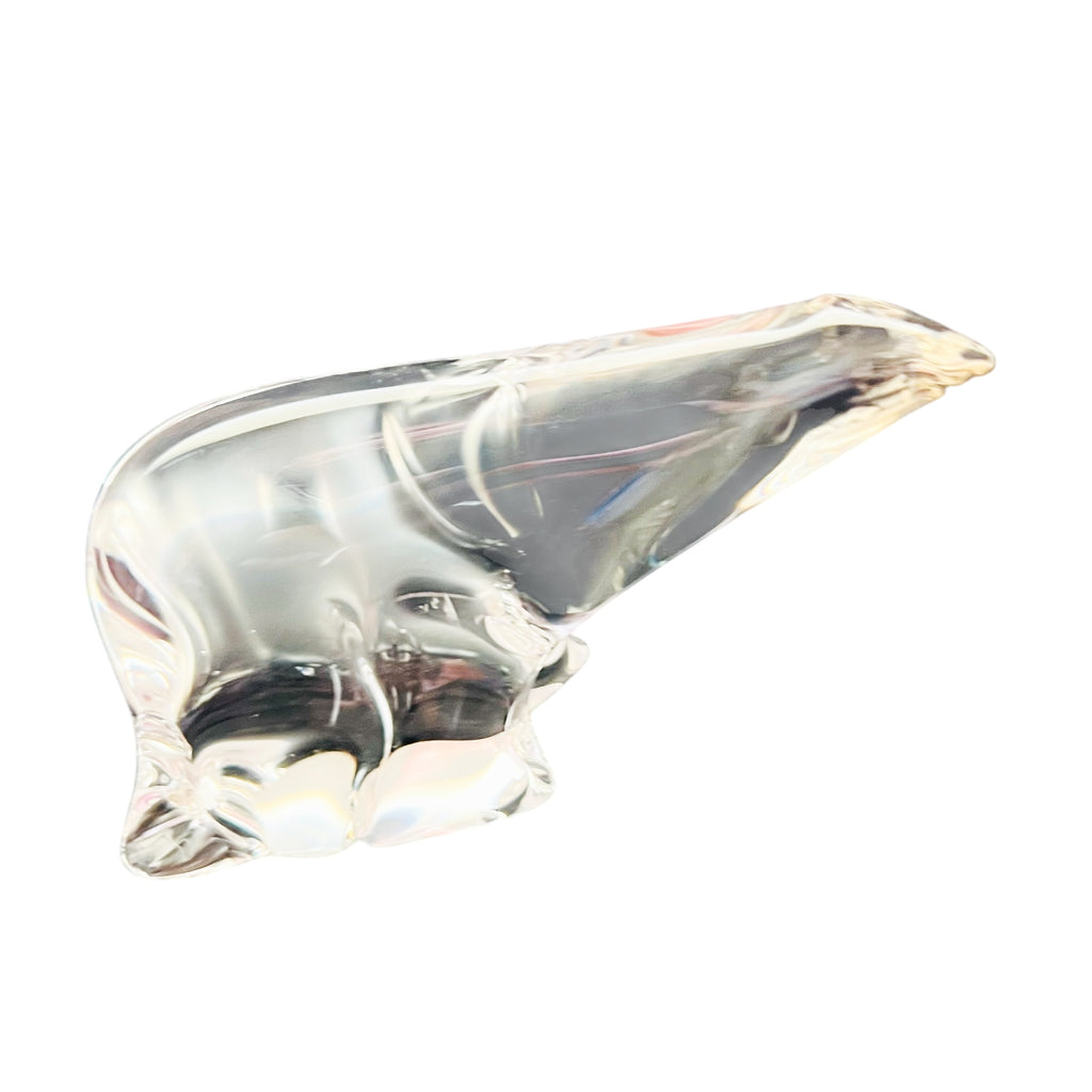 Vintage Polar  Bear Animal Clear Glass Figurine