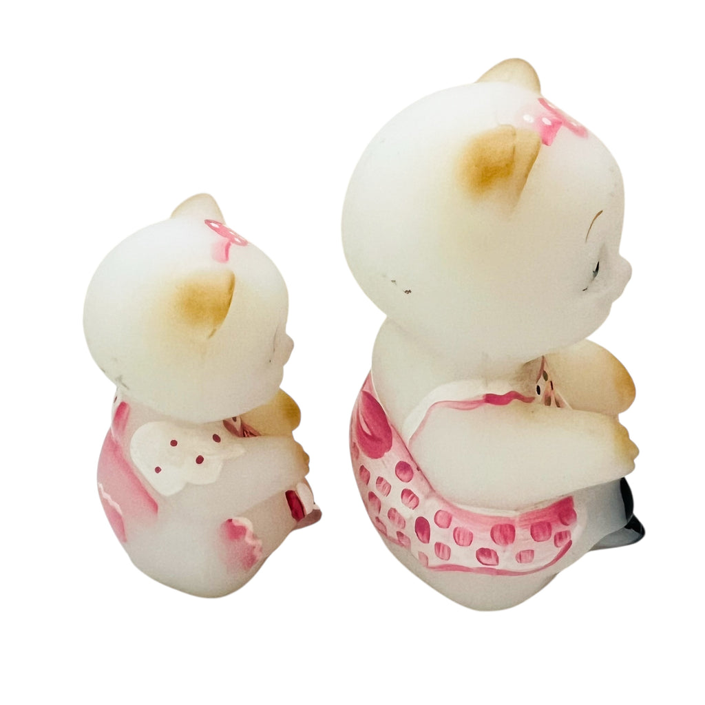 Vintage Fenton Mama and Baby Bear Hand Painted Signed Figures