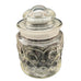 Vintage MOON & STARS Coffee Canister with Lid Clear Pressed Glass