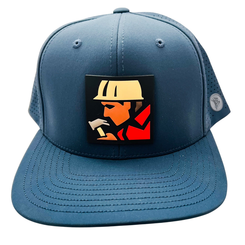 Branded Bills Construction Worker Logo Blue Cap Mesh SnapBack Hat