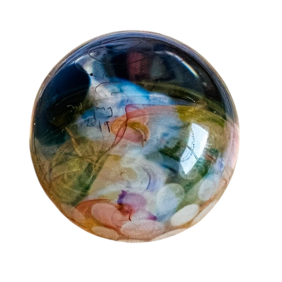 Vintage Art Glass Swirl Cyclone Signed Mike Gong Marble