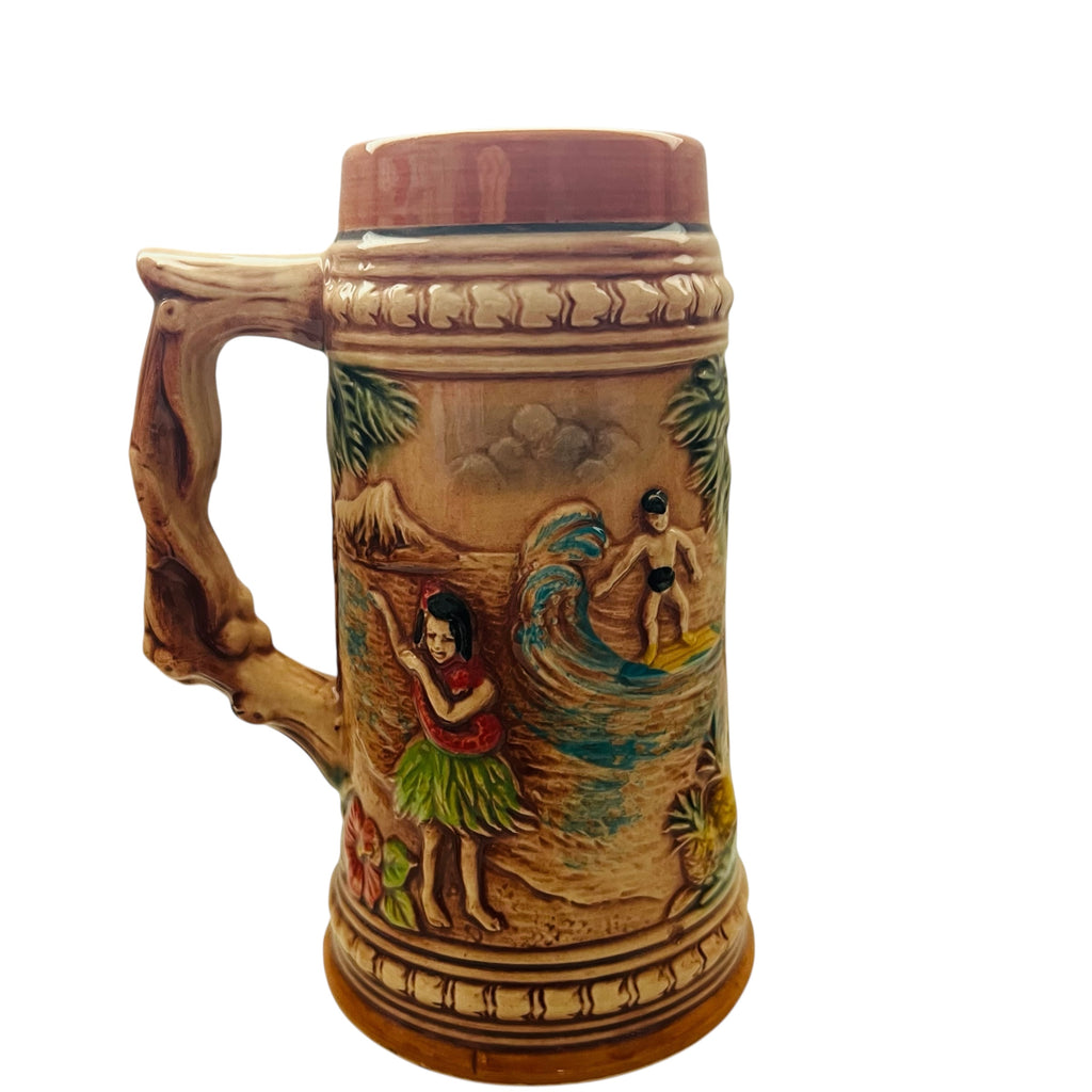 Vintage Aloha Hawaii Tiki Islands Hula Girl Souvenir Stein 3D Mug